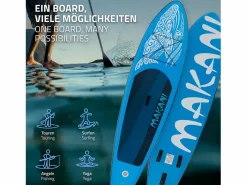 Best Tabla hinchable de paddle surf SUP Makani 320 x 80 x 15 cm de PVC hasta 120kg con bomba de aire, bolsa de transporte y accesorios Deportes Náuticos