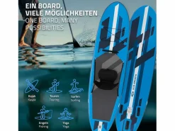 ECD Germany Tabla hinchable de paddle surf SUP 320x82x15 cm PVC hasta 120kg con asiento de kayak, bomba de aire, bolsa de transporte y accesorios