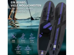 ECD Germany Tabla hinchable de paddle surf SUP 320x82x15cm PVC hasta 120kg con asiento de kayak, bomba de aire, bolsa de transporte y accesorios