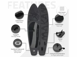 Online Tabla hinchable de paddle surf SUP Makani 320 x 80 x 15 cm de PVC hasta 120kg con bomba de aire, bolsa de transporte y accesorios Deportes Náuticos