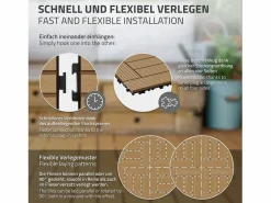 Clearance ECD Germany WPC Baldosas para terrazas 30x30 cm Color natural oscuro