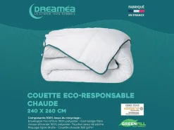 DREAMEA Edredón caliente reciclado de de microfibra - 240 x 260 cm - 350 gr/ m² - ROSA
