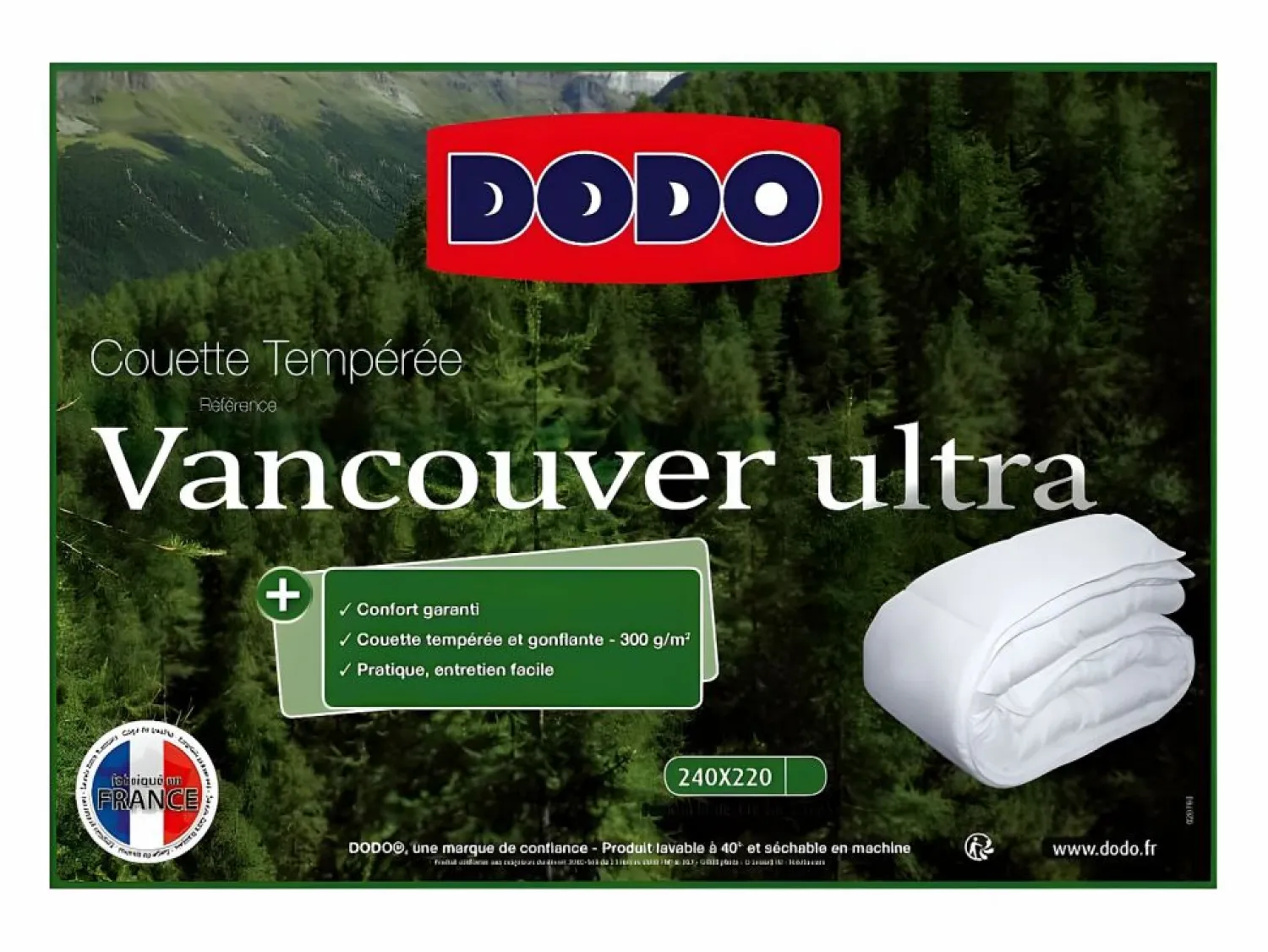 New DODO Edredón cálido Vancouver Ultra - 220 x 240 cm - 300g/m² - Blanco