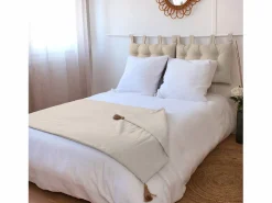 Sale DECOSTAR Edredón Panama con borlas de yute Marfil
