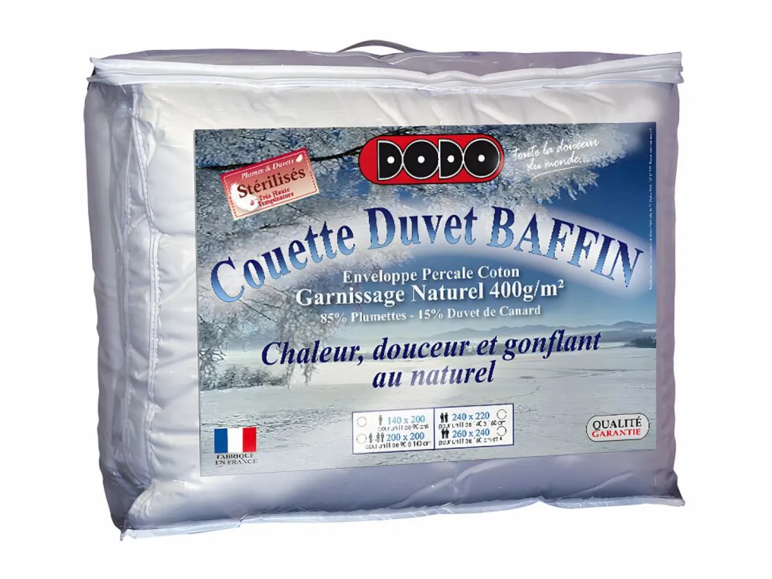 Online DODO Edredon natural de plumon 240x260 cm, BAFFIN de Blanco