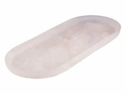 Hot Bazar Bizar El Plato Ovalado De Resina - Rosa Blanco Rosa / Blanco