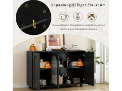 Merax Elegante y discreto aparador en forma de U - 120 x 40 x 78,5 cm - con puerta de cristal - ideal para cualquier espacio - MDF -
