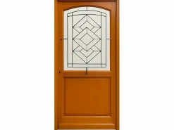 GD Menuiseries ELIOTH Puerta De Entrada De Madera 215X90 Empuje A La Derecha ---(Dimensiones De La Tabla) sin manilla