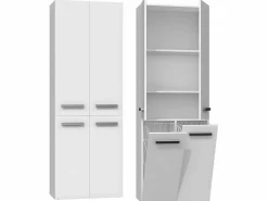 Online ELLOS | Mueble de baño con dos cestas | Tiradores minimalistas | Dimensiones: 174x60x30 | columna de almacenamiento Columna De Baño