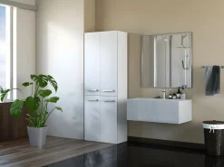 Online ELLOS | Mueble de baño con dos cestas | Tiradores minimalistas | Dimensiones: 174x60x30 | columna de almacenamiento Columna De Baño