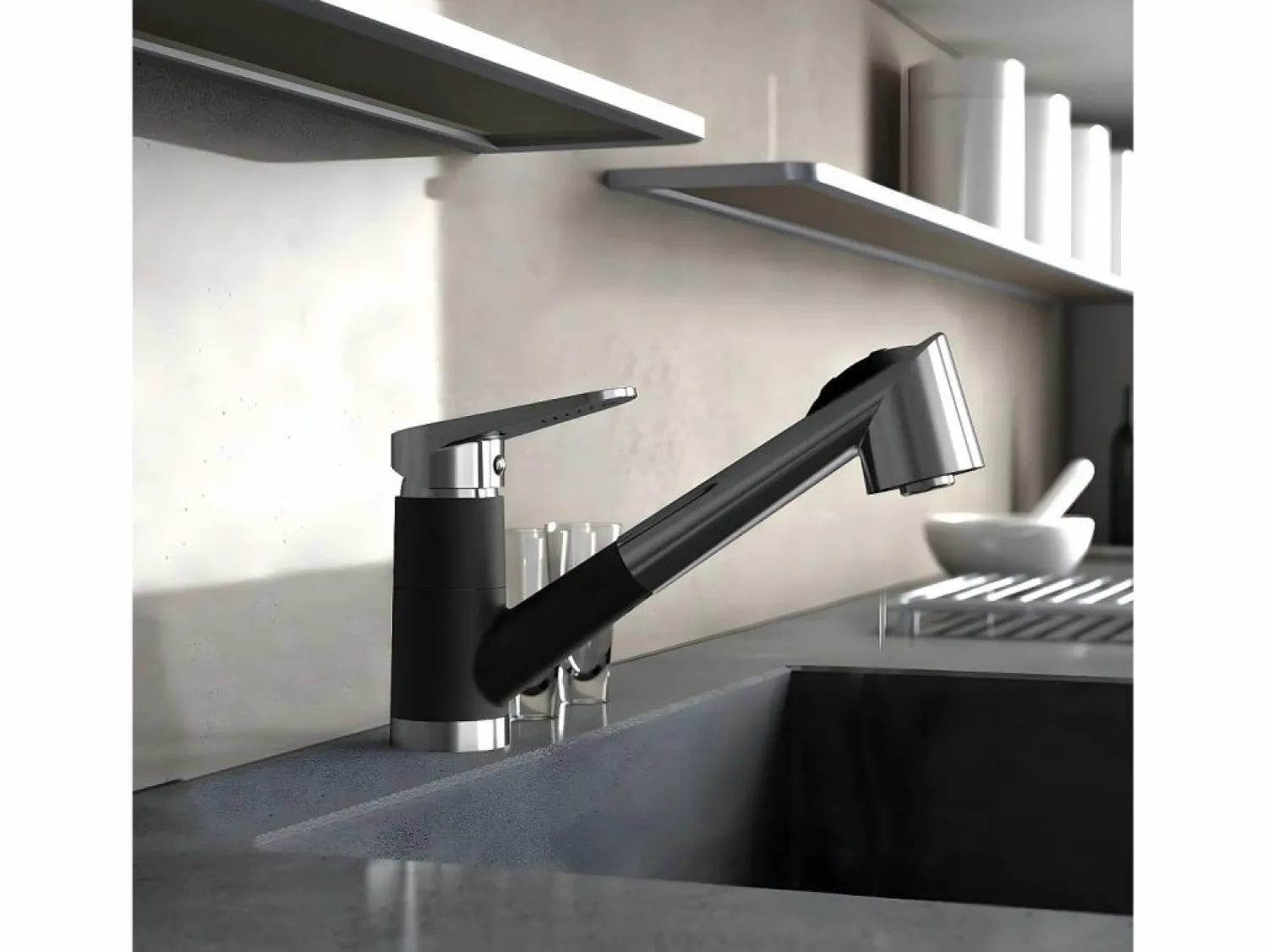Hot Embla grifo mezclador para fregadero cromado con ducha extraíble Grifo De Cocina