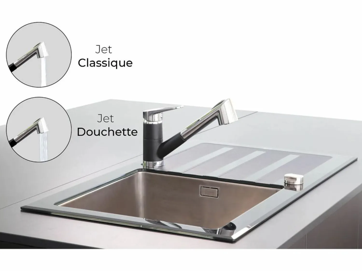 Hot Embla grifo mezclador para fregadero cromado con ducha extraíble Grifo De Cocina