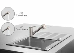 New Embla grifo mezclador para fregadero con ducha extraíble acabado acero inoxidable Grifo De Cocina