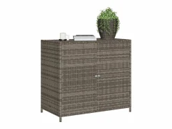 New Emma Louise Armario de almacenaje de jardín ratán PE 83x45x76 cm Armario De Jardín