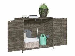 New Emma Louise Armario de almacenaje de jardín ratán PE 83x45x76 cm Armario De Jardín