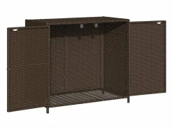 Outlet Emma Louise Armario de almacenaje de jardín ratán PE marrón 83x45x76 cm Armario De Jardín