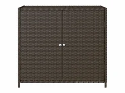 Outlet Emma Louise Armario de almacenaje de jardín ratán PE marrón 83x45x76 cm Armario De Jardín