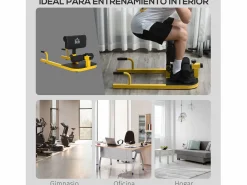 Homcom 3-en-1 profundo sissy squat y negro 50x97x56.5 cm