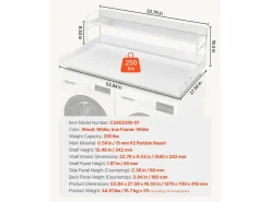 Discount Encimera de Lavadora-Secadora SucceBuy, 137x69 CM con Estante de 2 Niveles con Almohadillas Antideslizantes y Funda de Protección para Ropa Resistente al Agua Mueble Para Lavadora