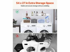 Discount Encimera de Lavadora-Secadora SucceBuy, 137x69 CM con Estante de 2 Niveles con Almohadillas Antideslizantes y Funda de Protección para Ropa Resistente al Agua Mueble Para Lavadora