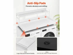 Discount Encimera de Lavadora-Secadora SucceBuy, 137x69 CM con Estante de 2 Niveles con Almohadillas Antideslizantes y Funda de Protección para Ropa Resistente al Agua Mueble Para Lavadora