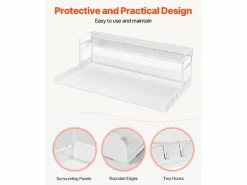 Discount Encimera de Lavadora-Secadora SucceBuy, 137x69 CM con Estante de 2 Niveles con Almohadillas Antideslizantes y Funda de Protección para Ropa Resistente al Agua Mueble Para Lavadora