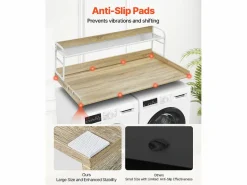 Outlet Encimera de Lavadora-Secadora SucceBuy con Estante 137x69 CM Cubierta de Lavadora-Secadora en Madera Roble Marru00f3n