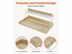 Outlet Encimera de Lavadora-Secadora SucceBuy con Estante 137x69 CM Cubierta de Lavadora-Secadora en Madera Roble Marru00f3n