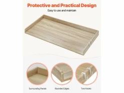 Encimera de Lavadora-Secadora SucceBuy de Madera 137x69 CM, de Madera, Resistente al Agua con Almohadillas Antideslizantes, para Organización de Lavado Mueble Para Lavadora
