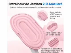 MERACH Entrenador de Piernas 2 en 1 , Ángulo Ajustable, LED, Pantalla de Doble Escala, Indicador de Presión, 2 Niveles de Resistencia, Portátil, Rosa