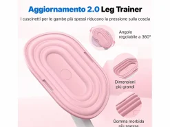 MERACH Entrenador de Piernas 2 en 1 , Ángulo Ajustable, LED, Pantalla de Doble Escala, Indicador de Presión, 2 Niveles de Resistencia, Portátil, Rosa