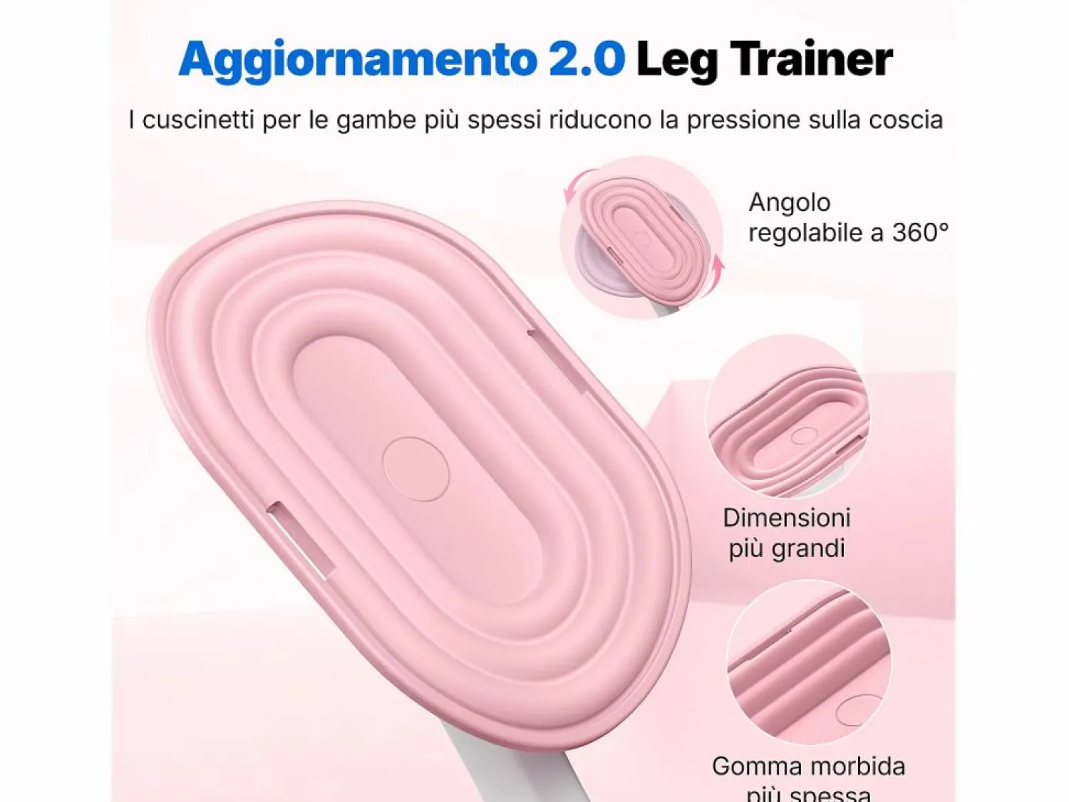 MERACH Entrenador de Piernas 2 en 1 , Ángulo Ajustable, LED, Pantalla de Doble Escala, Indicador de Presión, 2 Niveles de Resistencia, Portátil, Rosa