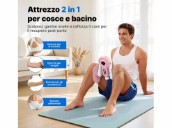 MERACH Entrenador de Piernas 2 en 1 , Ángulo Ajustable, LED, Pantalla de Doble Escala, Indicador de Presión, 2 Niveles de Resistencia, Portátil, Rosa
