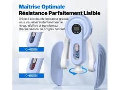 MERACH Entrenador de Piernas 2 en 1 , Ángulo Ajustable, LED, Pantalla de Doble Escala, Indicador de Presión, 2 Niveles de Resistencia, Portátil,