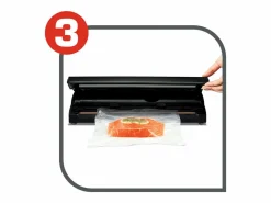 Hot Tefal Envasadora al vacío Vacupack Classic VT254070 negra con 18 bolsas, funciones automáticas de vacío y sellado, 110W Negro