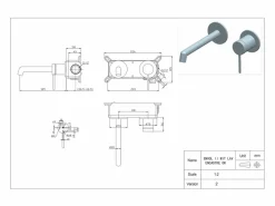 Essebagno Envol II mezclador de lavabo empotrado oro cepillado
