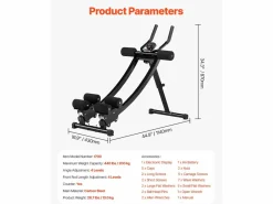 Clearance Equipo para Abdominales SucceBuy, Equipo de Entrenamiento Abdominal con Doble Pista Negro