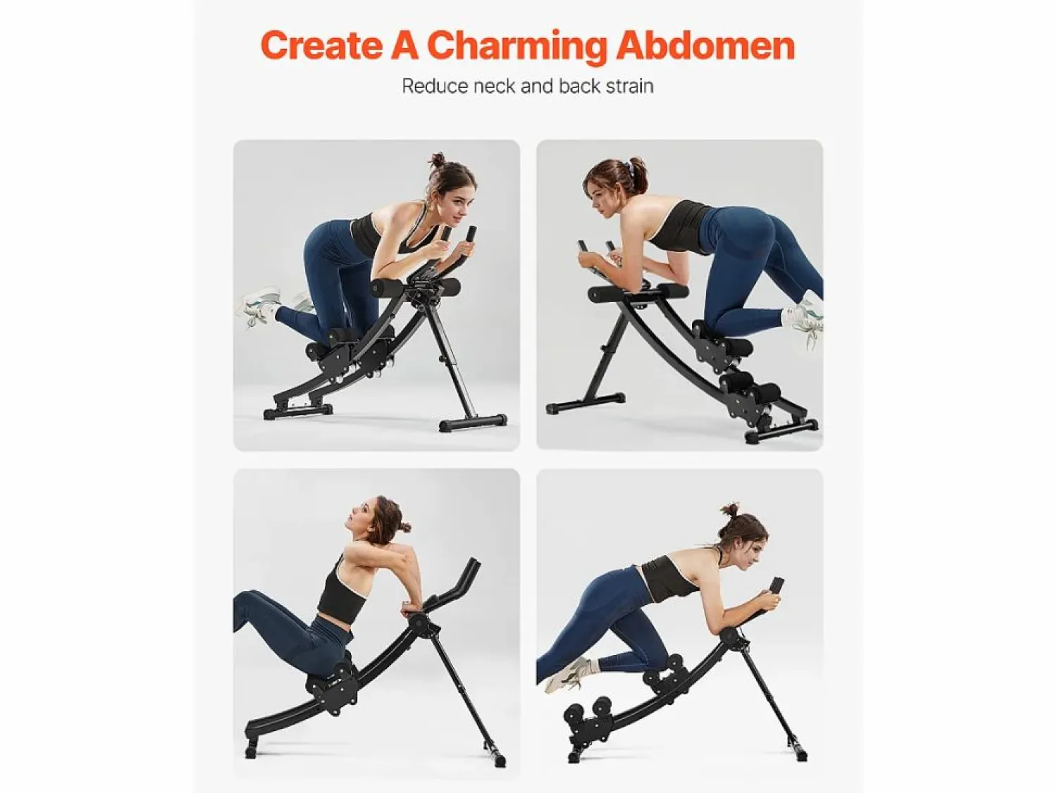 Clearance Equipo para Abdominales SucceBuy, Equipo de Entrenamiento Abdominal con Doble Pista Negro