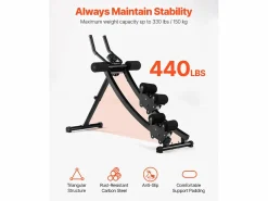 Clearance Equipo para Abdominales SucceBuy, Equipo de Entrenamiento Abdominal con Doble Pista Negro