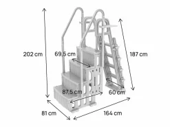 Best Escalera doble de piscina "Mario" con sistema de seguridad para niños Accesorio Piscina