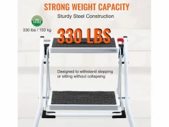 Escalón-Escalera SucceBuy 2 Peldaños Plegable 3 Alturas Ajustables Carga Máxima 150 kg - Seguro y Estable para Trabajos en Altura