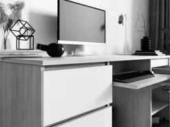 Discount Escritorio 2 cajones, 2 puertas, 5 estantes, , 135 x 77 x 50 cm Mesa De Ordenador