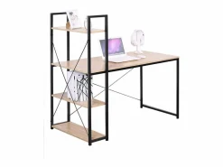 Discount Calicosy Escritorio 120 cm con 4 baldas estilo industrial Beige