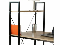 Discount Calicosy Escritorio 120 cm con 4 baldas estilo industrial Beige