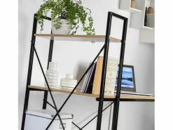 Discount Calicosy Escritorio 120 cm con 4 baldas estilo industrial Beige