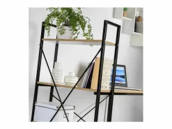 Discount Calicosy Escritorio 120 cm con 4 baldas estilo industrial Beige