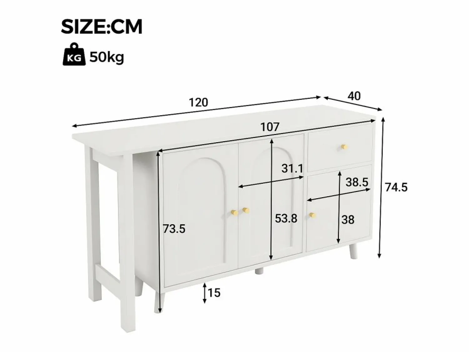 Clearance Escritorio 2 en 1 120×40×74,5 cm - Giratorio 360° - 3 puertas y 1 cajón - Certificado FSC - Escritorio Rinconero|Escritorio Tradicional
