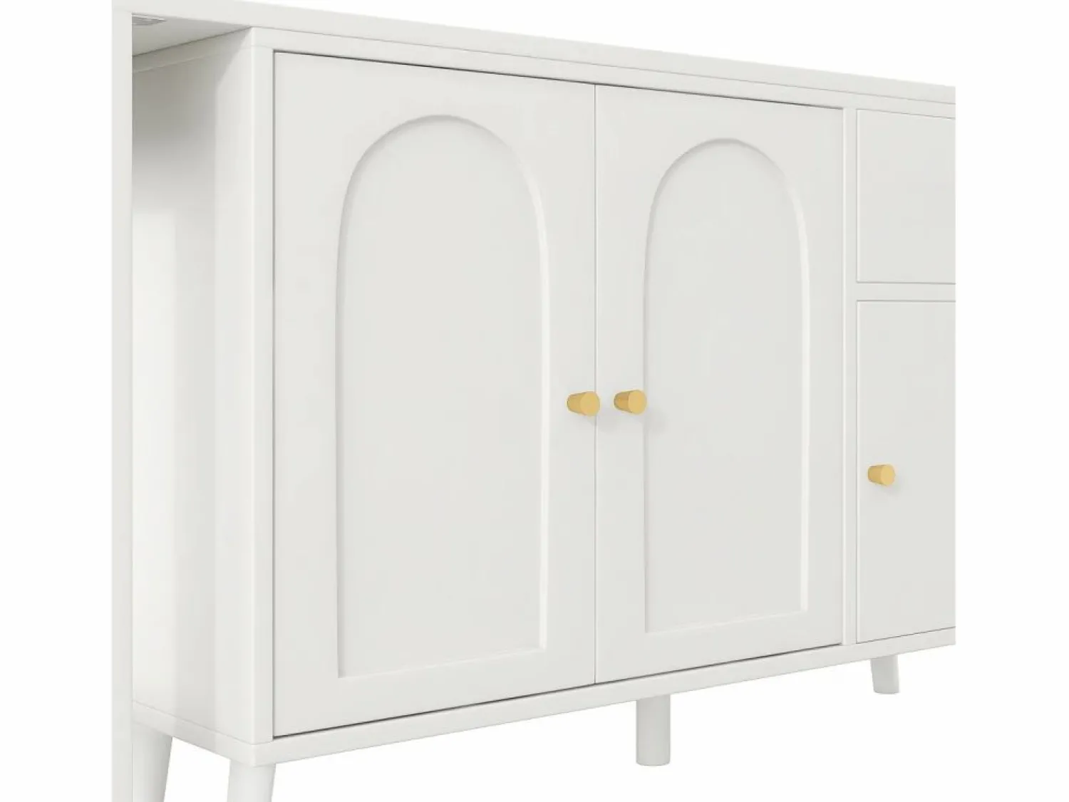 Clearance Escritorio 2 en 1 120×40×74,5 cm - Giratorio 360° - 3 puertas y 1 cajón - Certificado FSC - Escritorio Rinconero|Escritorio Tradicional