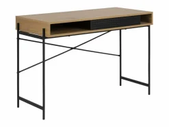 Clearance ebuy24 Escritorio Angus con 1 puerta corredera decoración roble. Marru00f3n
