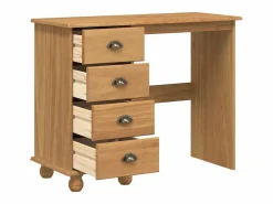 vidaxl Escritorio ASKIM Marrón 95 x 40 x 75 cm Madera de pino macizo Marru00f3n